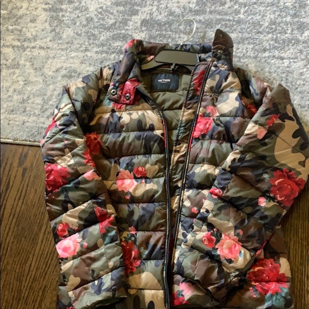 MY TWIN Floral puffer